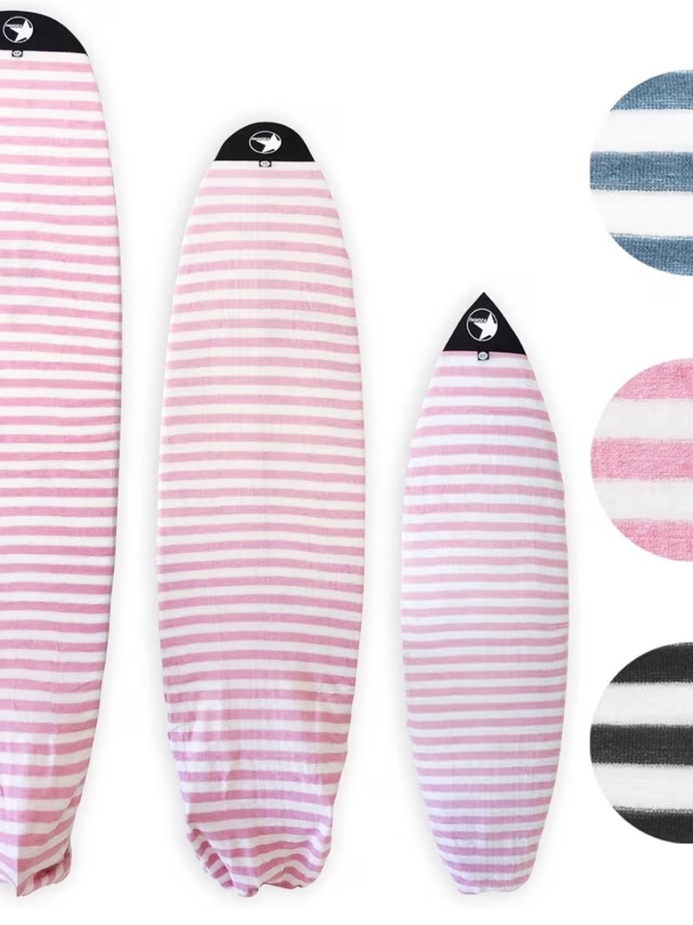 Amazon Pink and White Striped Surf Board Cover